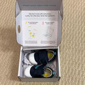 Ten Little New In Box Navy and White Velcro Baby Walkers